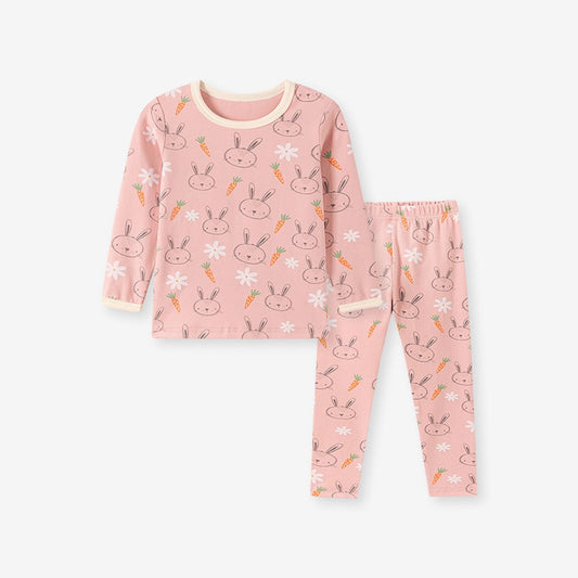 Baby Kids Girls Cartoon Pattern Long Sleeves Top and Pants 2-piece Clothing Set