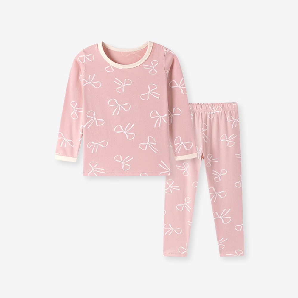 Baby Kids Girls Butterfly-bows Pattern Long Sleeves Top and Pants 2-piece Clothing Set