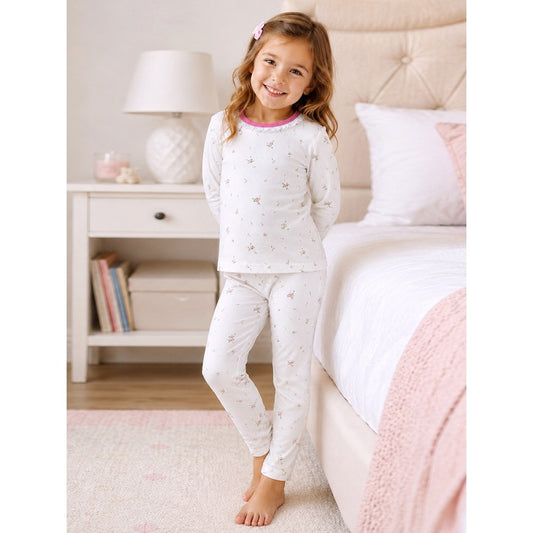 Baby Kids Girls Floral Pattern Long Sleeves Top and Pants 2-piece Clothing Set