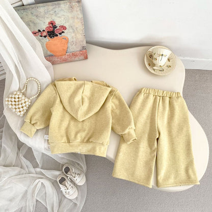 Baby Kids Girls Long Sleeves Sporty Coat and Pants 2-Piece Clothing Set