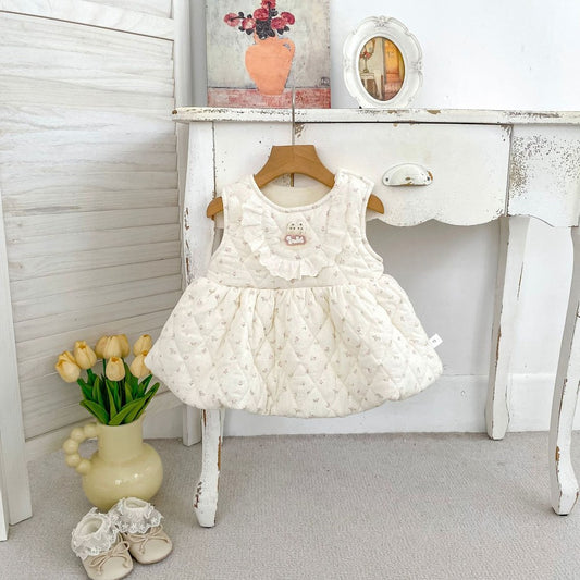 Baby Kids Girls Floral Sleeveless Wear-Outside Dress Vest