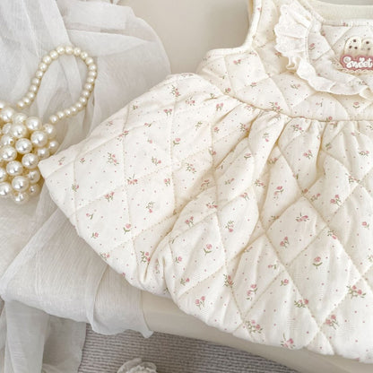 Baby Kids Girls Floral Sleeveless Wear-Outside Dress Vest