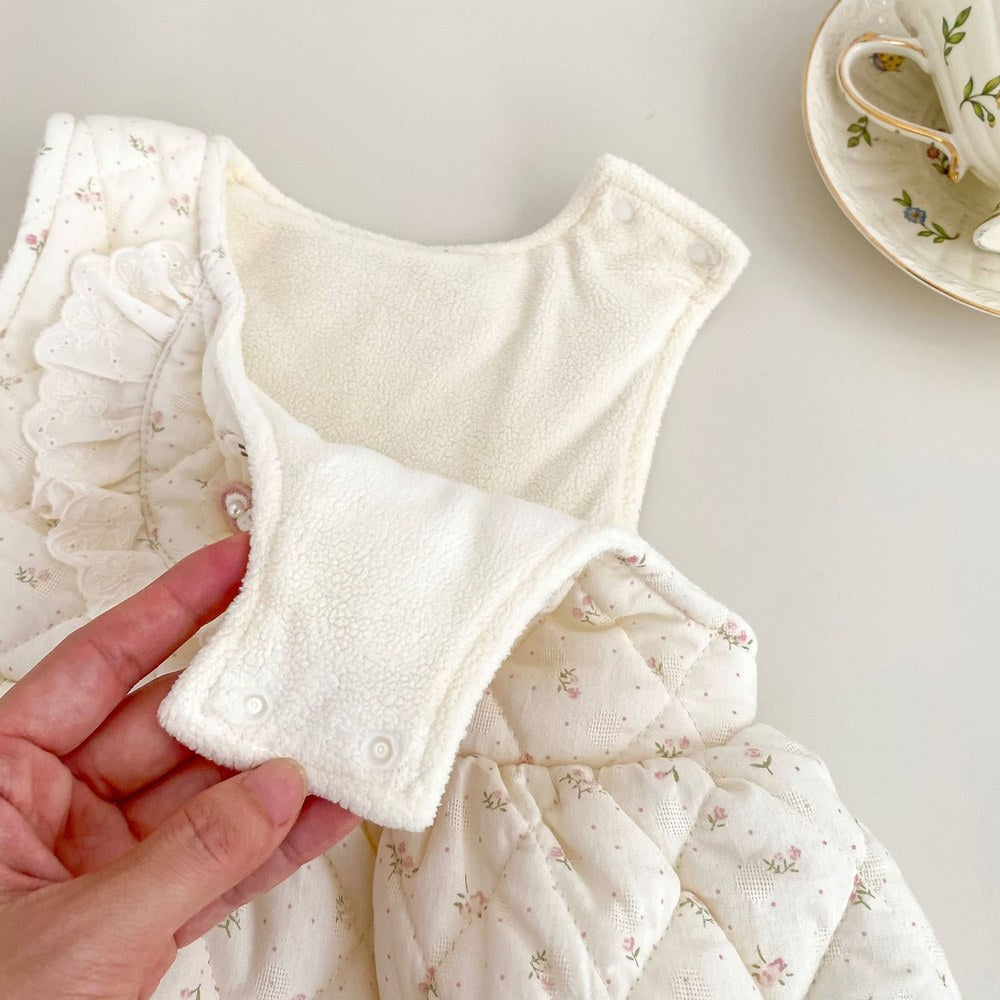 Baby Kids Girls Floral Sleeveless Wear-Outside Dress Vest