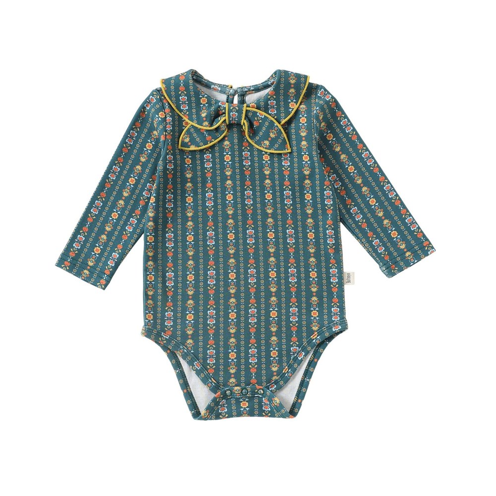 Baby Kids Girls Princess Long Sleeves Flowers Pattern Bodysuit