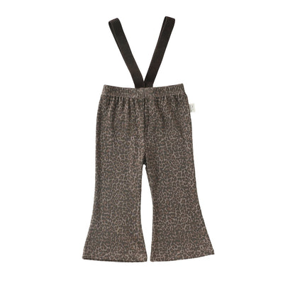 Baby Girls Sleeveless Leopard Overalls