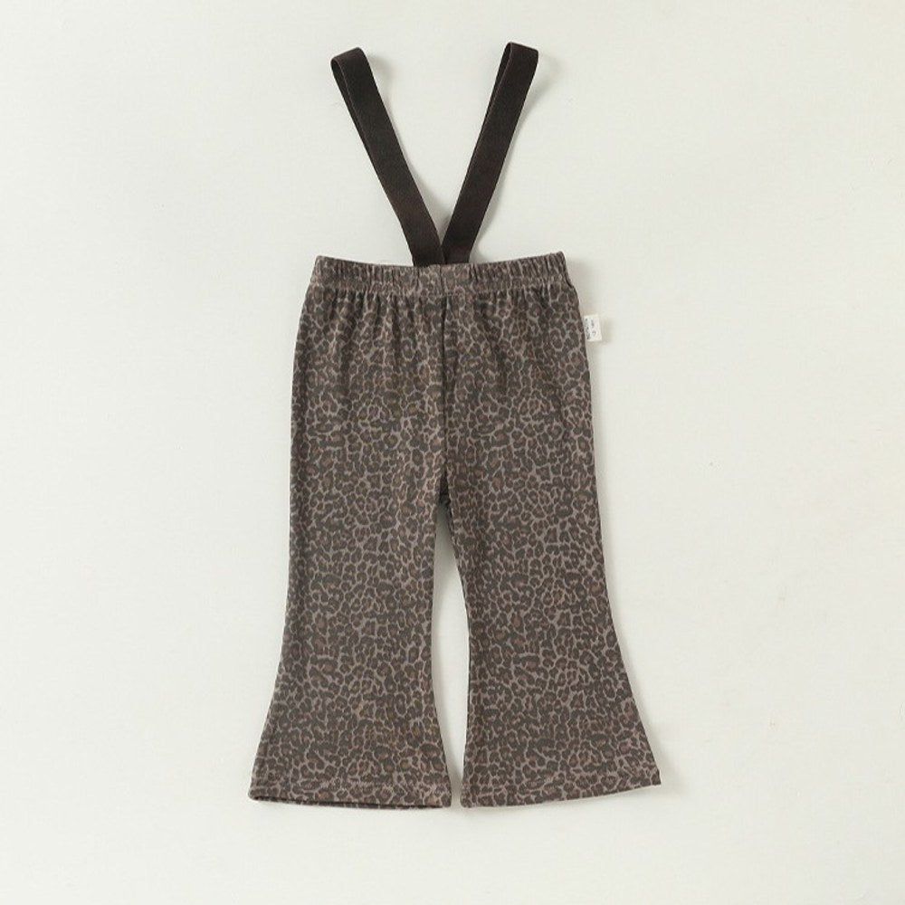 Baby Girls Sleeveless Leopard Overalls