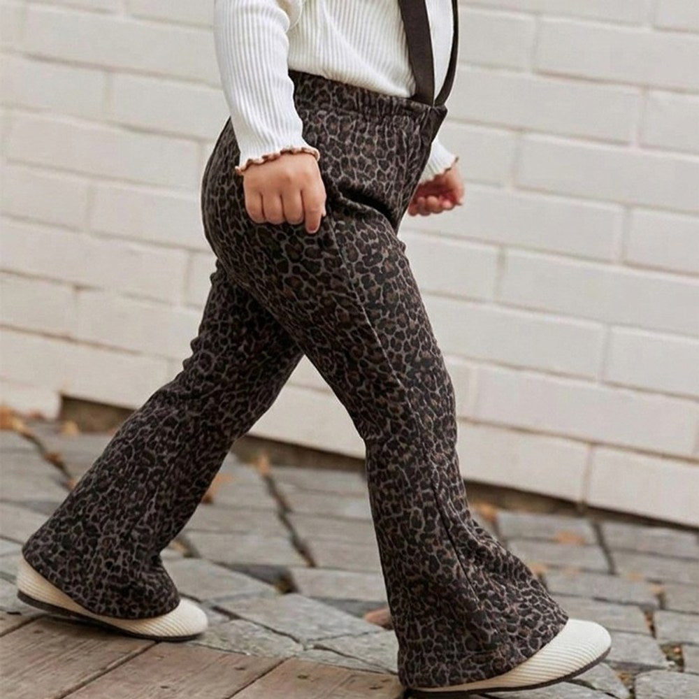 Baby Girls Sleeveless Leopard Overalls