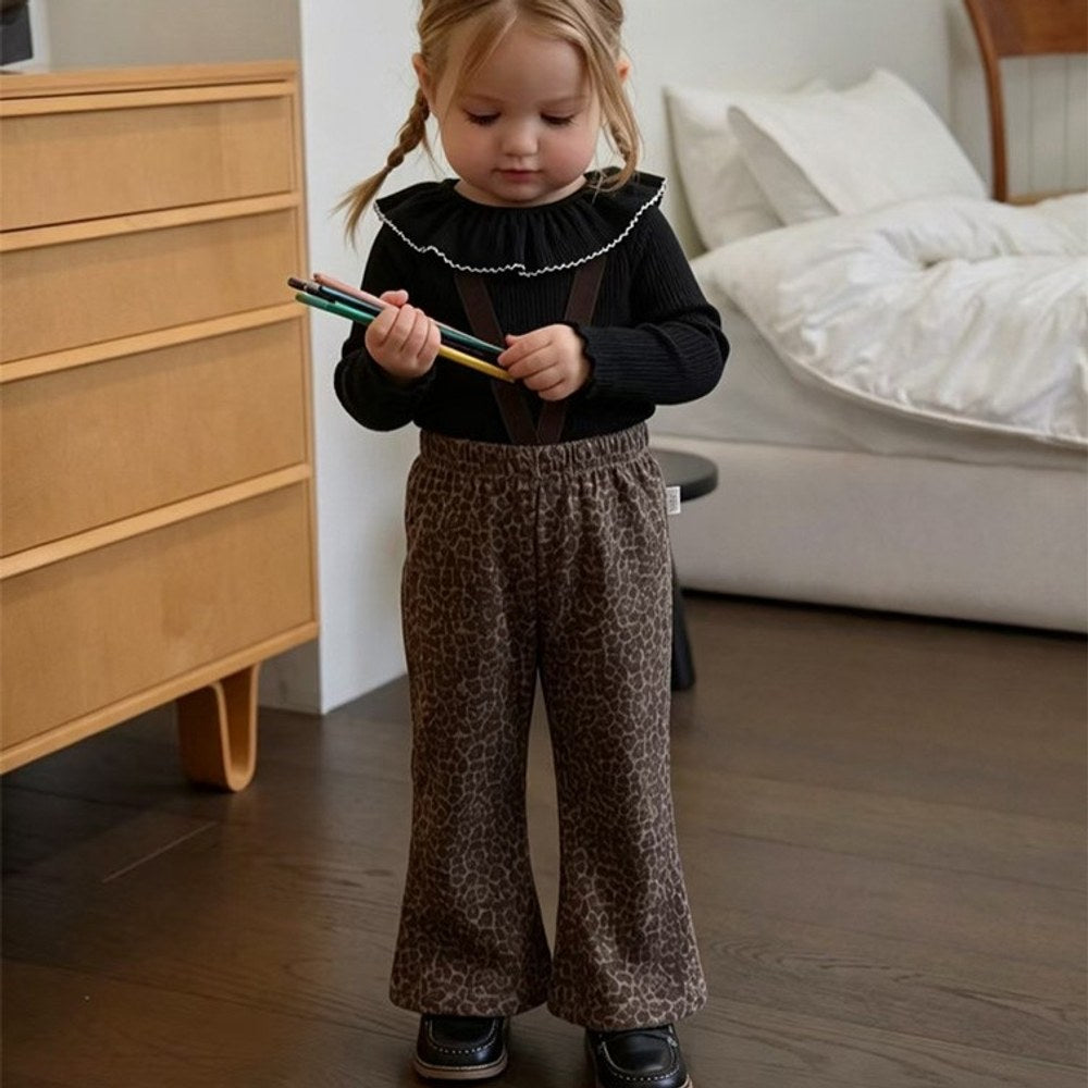 Baby Girls Sleeveless Leopard Overalls