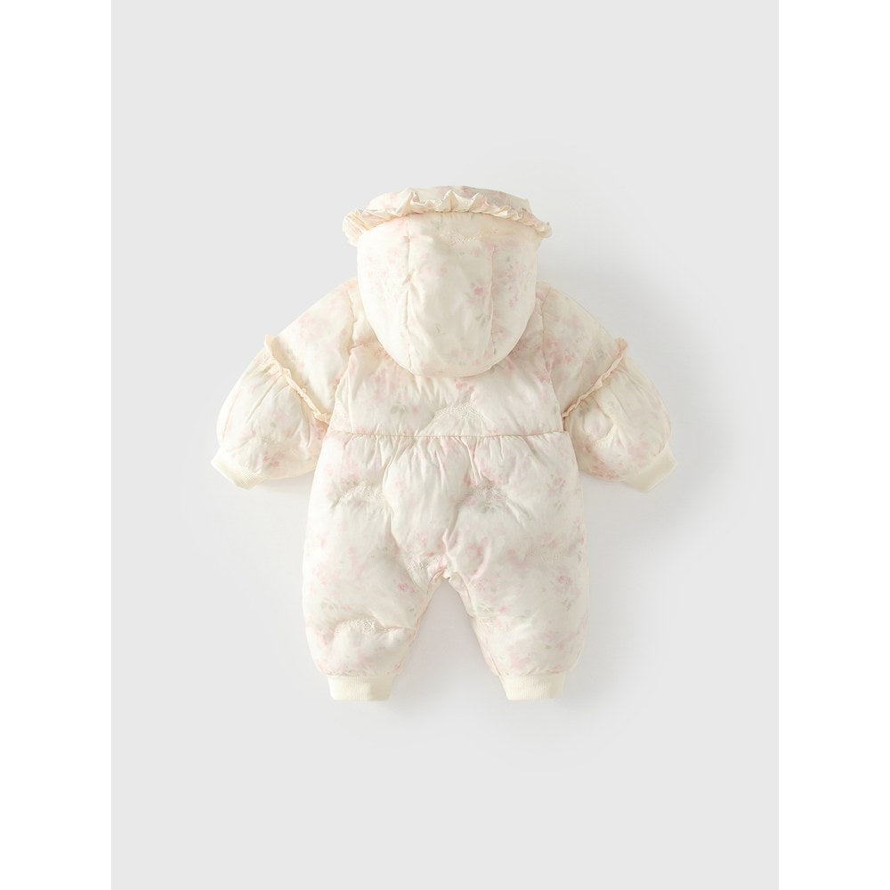 Baby Girls Floral Cotton-Padded Romper