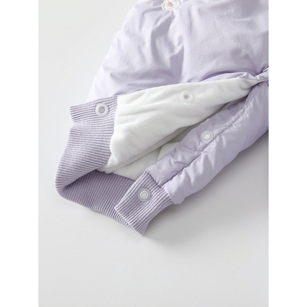 Baby Girls Purple Cotton-Padded Romper