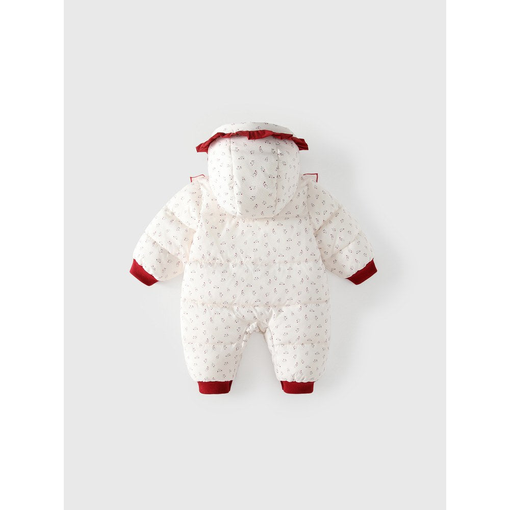 Baby Girls Floral Cotton-Padded Romper