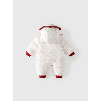 Baby Girls Floral Cotton-Padded Romper
