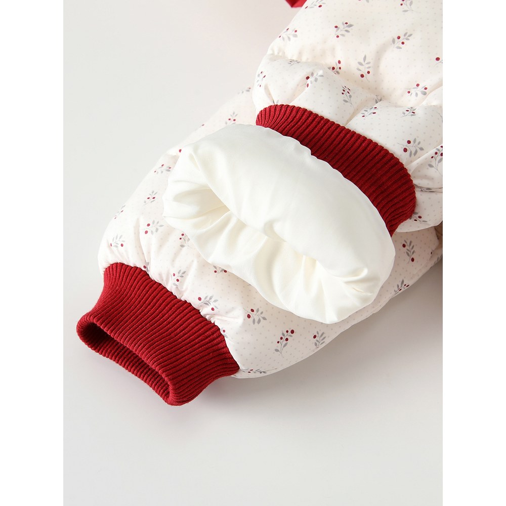 Baby Girls Floral Cotton-Padded Romper
