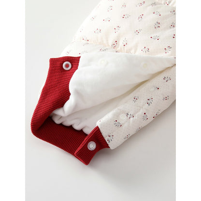 Baby Girls Floral Cotton-Padded Romper