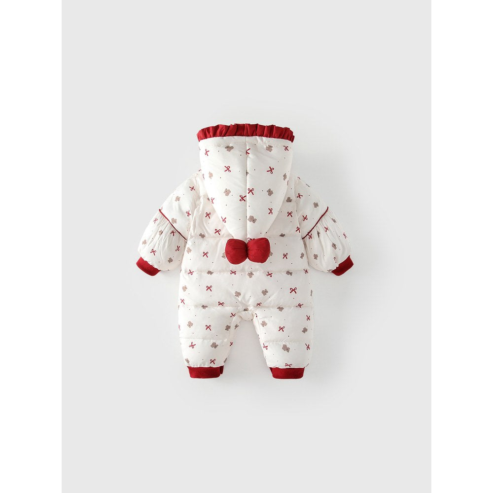 Baby Girls Cartoon Pattern Cotton-Padded Romper