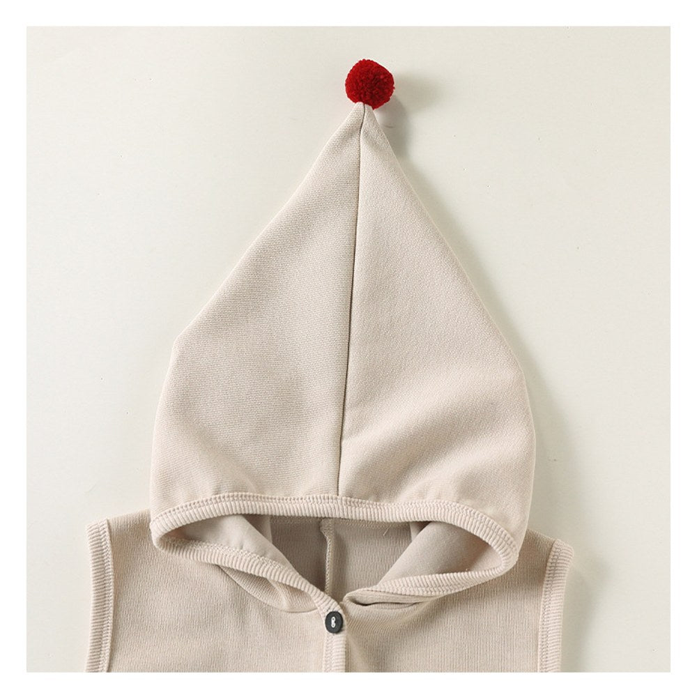 Baby Kids Unisex Sleeveless Plain Hooded Rompers