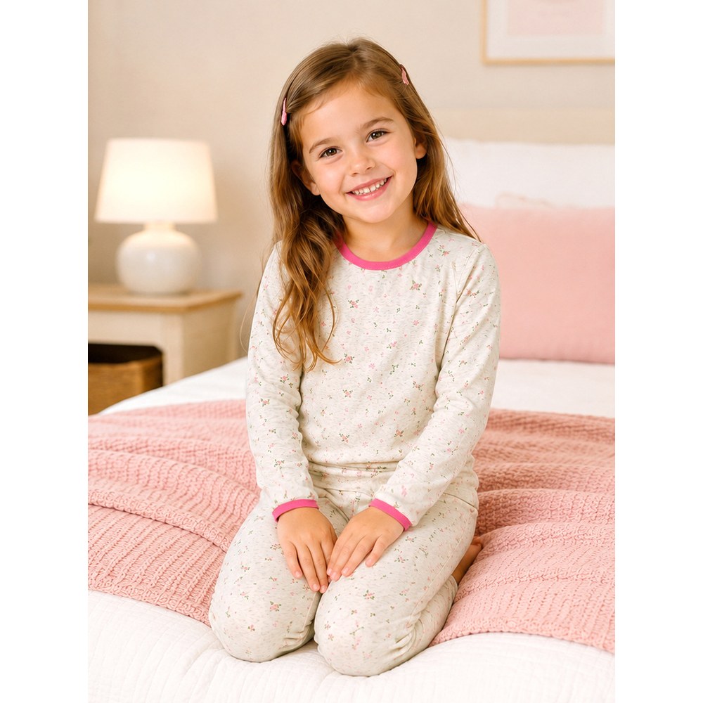 Baby Kids Girls Floral Pattern Long Sleeves Top and Pants 2-piece Clothing Set