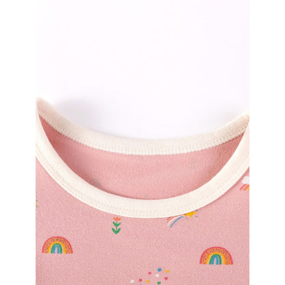 Baby Kids Girls Rainbow Pattern Long Sleeves Top and Pants 2-piece Clothing Set