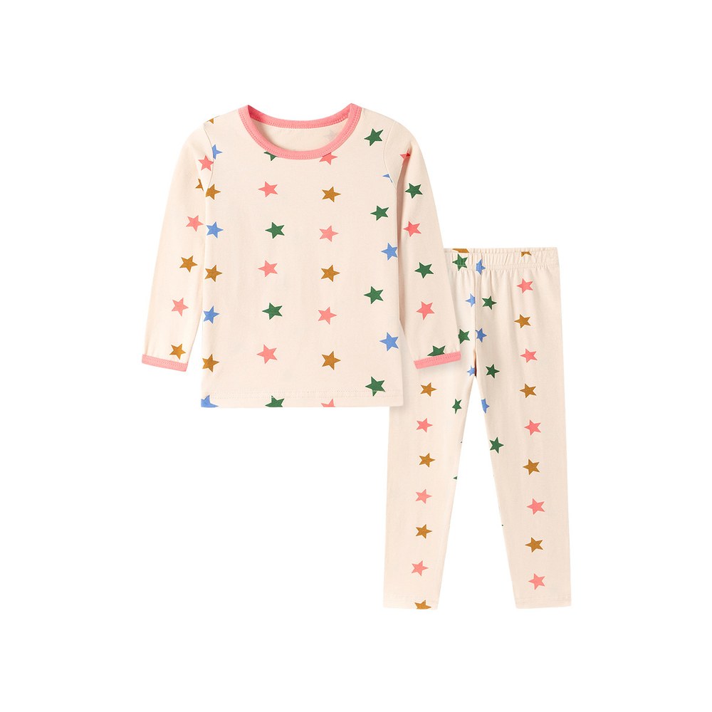 Baby Kids Girls Stars Pattern Long Sleeves Top and Pants 2-piece Clothing Set