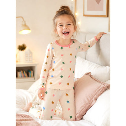 Baby Kids Girls Stars Pattern Long Sleeves Top and Pants 2-piece Clothing Set