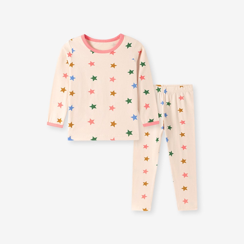 Baby Kids Girls Stars Pattern Long Sleeves Top and Pants 2-piece Clothing Set