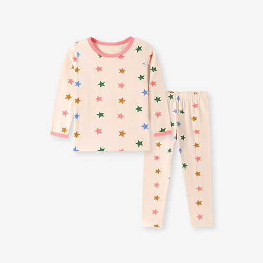 Baby Kids Girls Stars Pattern Long Sleeves Top and Pants 2-piece Clothing Set