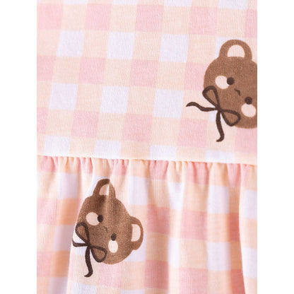 Baby Kids Girls Cartoon Pattern Long Sleeves Top and Beige Pants 2-piece Clothing Set