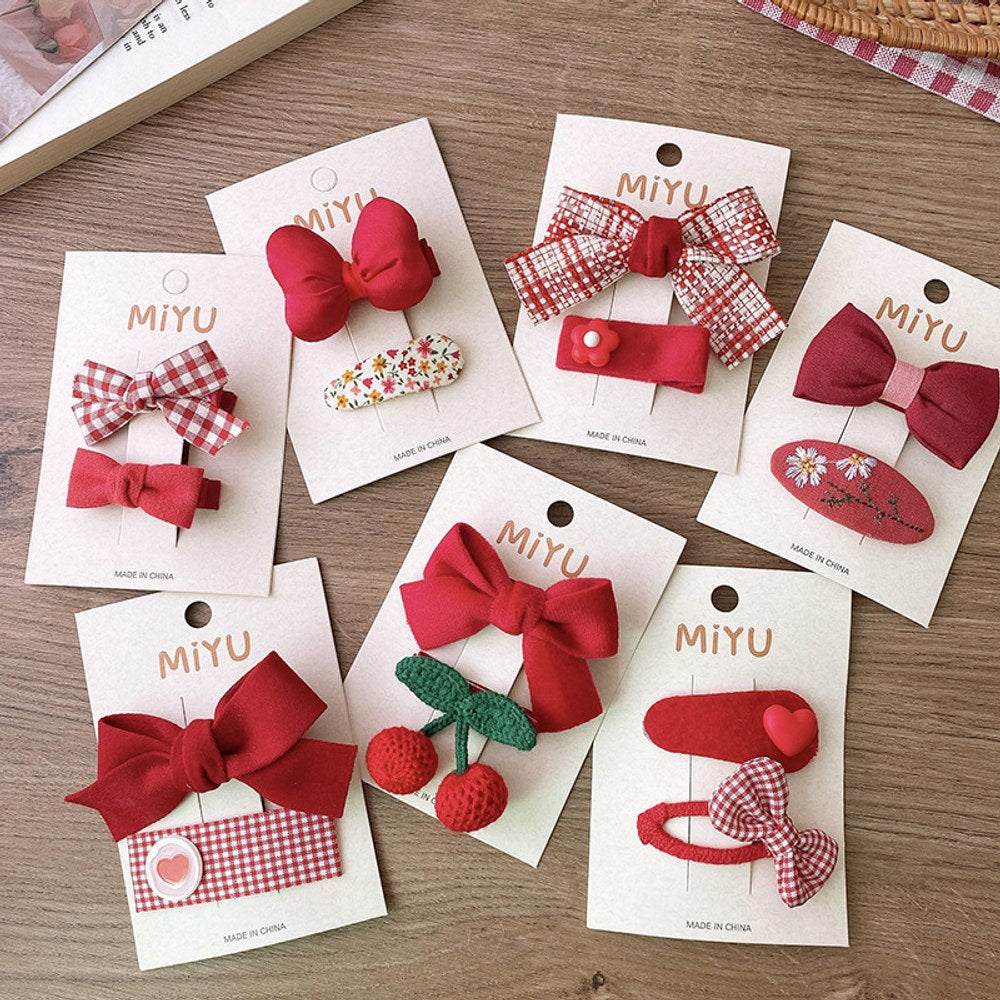 Cute Cloth Hair Clips for Girls 6 Pieces Set