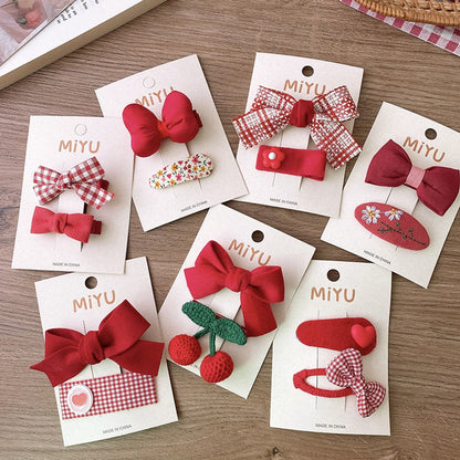 Cute Cloth Hair Clips for Girls 6 Pieces Set