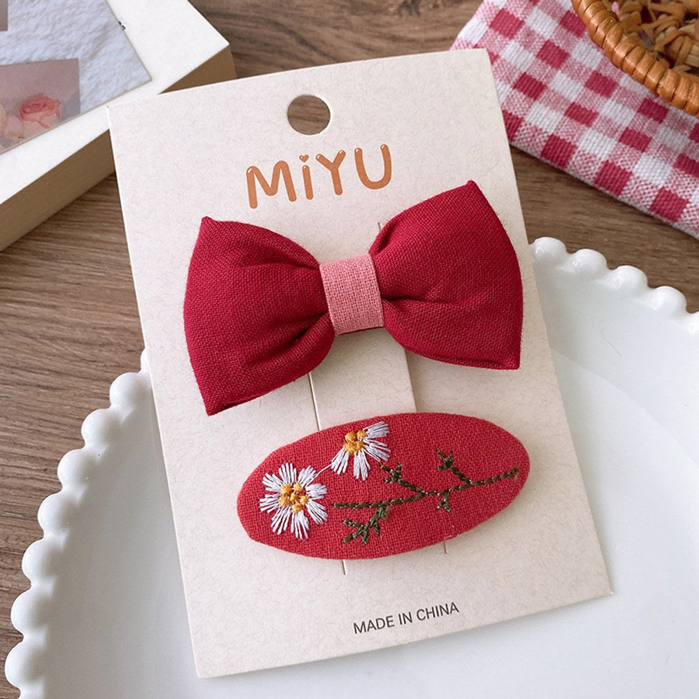 Cute Cloth Hair Clips for Girls 6 Pieces Set
