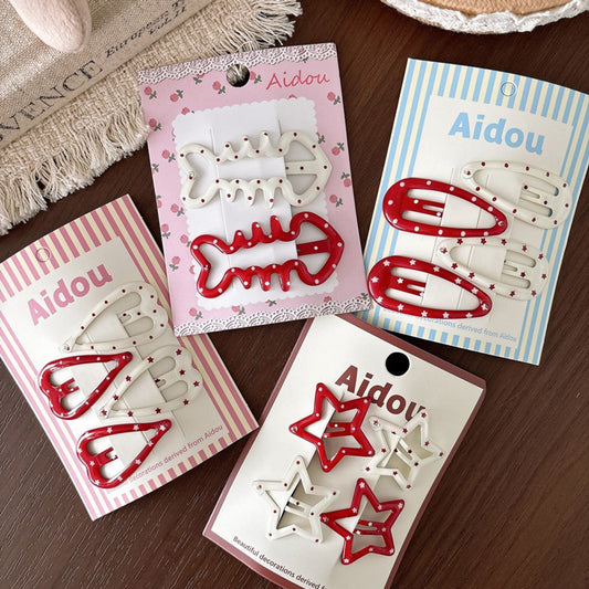 Cute Metal Hair Clips for Girls 4-Piece Set
