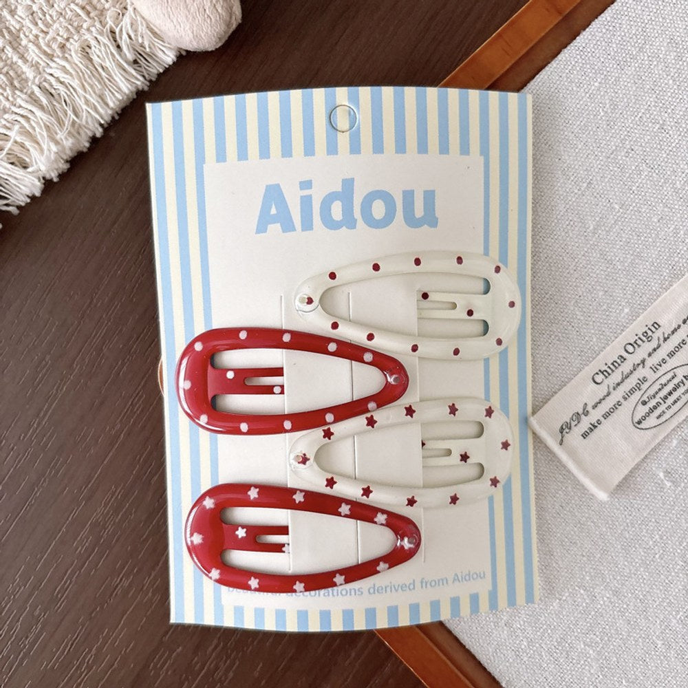 Cute Metal Hair Clips for Girls 4-Piece Set