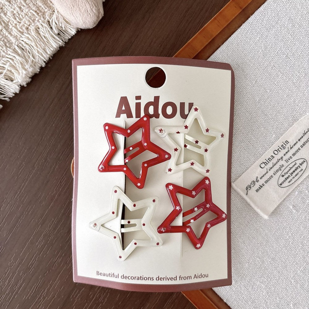 Cute Metal Hair Clips for Girls 4-Piece Set