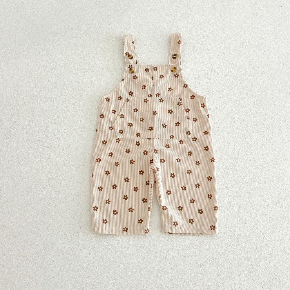 Baby Girls Sleeveless Floral Overalls