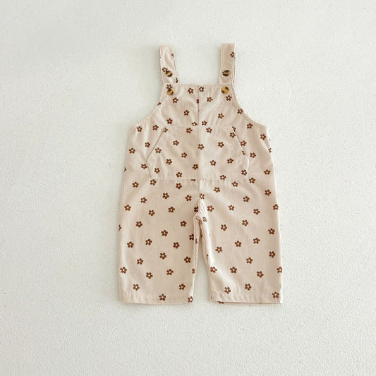 Baby Girls Sleeveless Floral Overalls