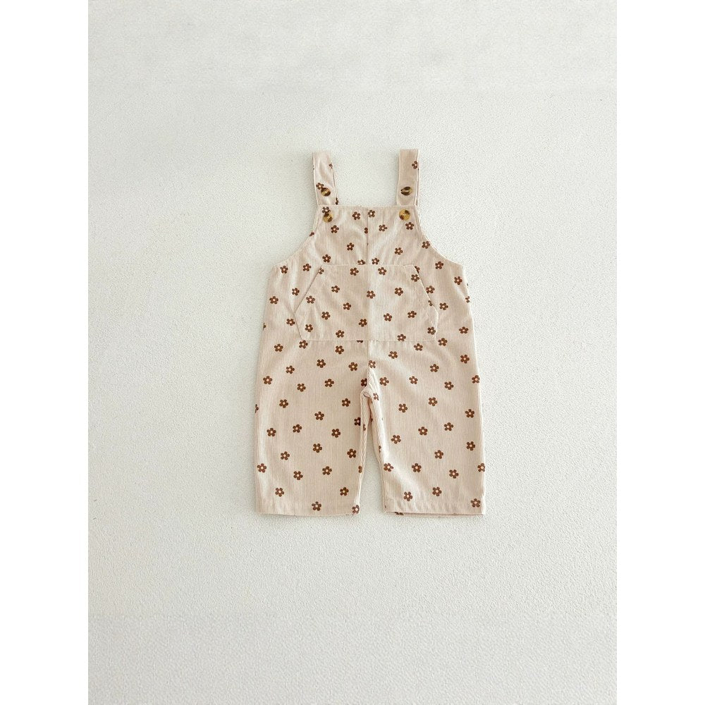 Baby Girls Sleeveless Floral Overalls