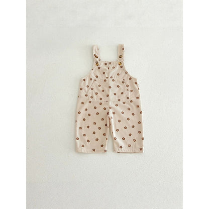 Baby Girls Sleeveless Floral Overalls