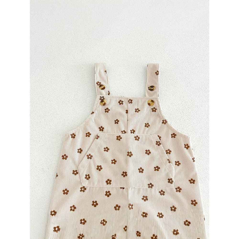 Baby Girls Sleeveless Floral Overalls