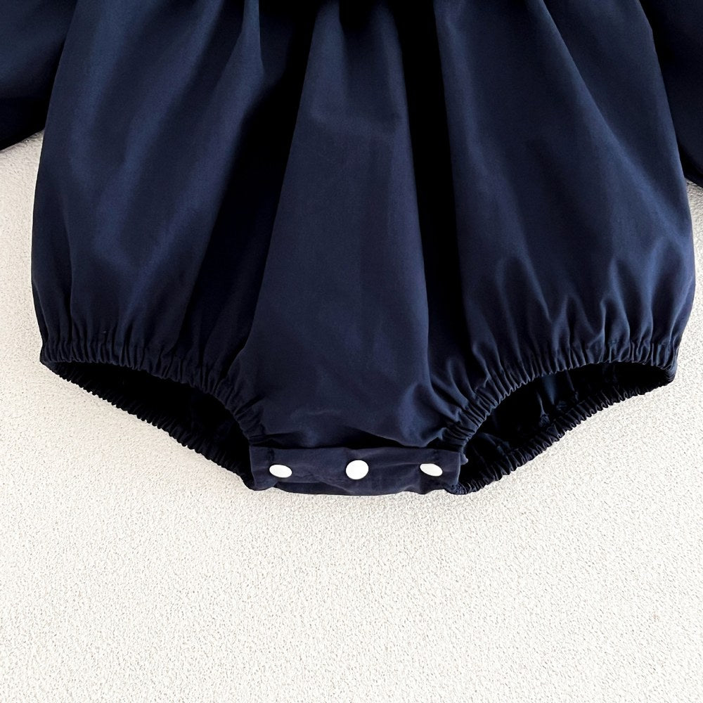 Baby Kids Princess Horse Embroidered Collar Long Sleeves Bodysuit