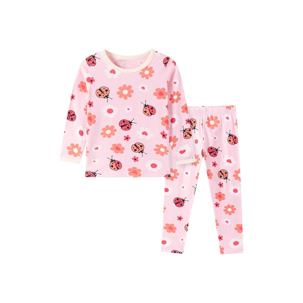 Baby Kids Girls Cartoon and Flowers Pattern Long Sleeves Top and Pants 2-piece Clothing Set