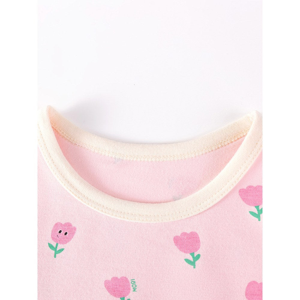 Baby Kids Girls Flowers Pattern Long Sleeves Top and Pants 2-piece Clothing Set