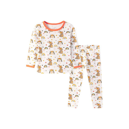 Baby Kids Girls Cartoon Pattern Long Sleeves Top and Pants 2-piece Clothing Set
