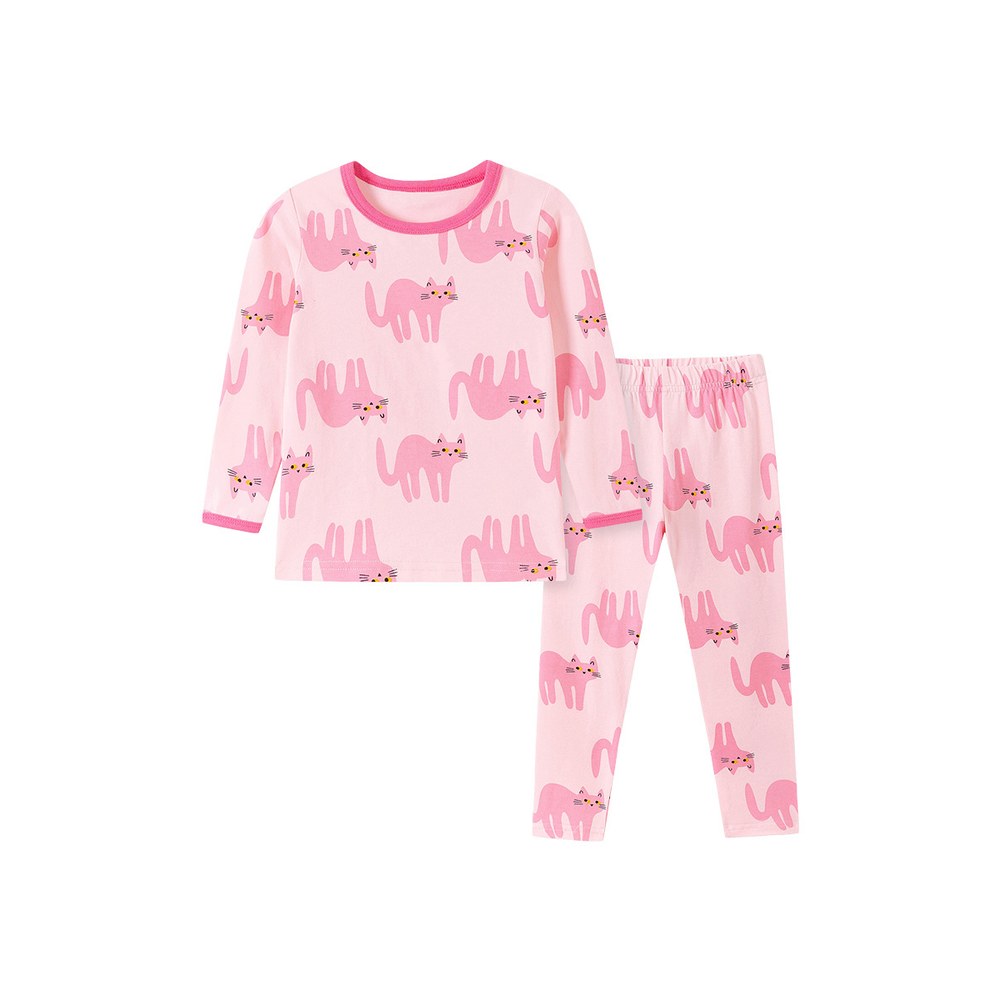 Baby Kids Girls Animals Cartoon Pattern Long Sleeves Top and Pants 2-piece Clothing Set
