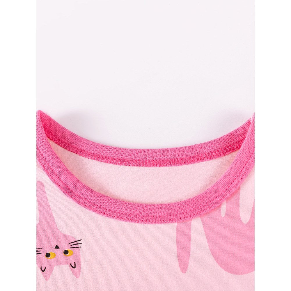 Baby Kids Girls Animals Cartoon Pattern Long Sleeves Top and Pants 2-piece Clothing Set