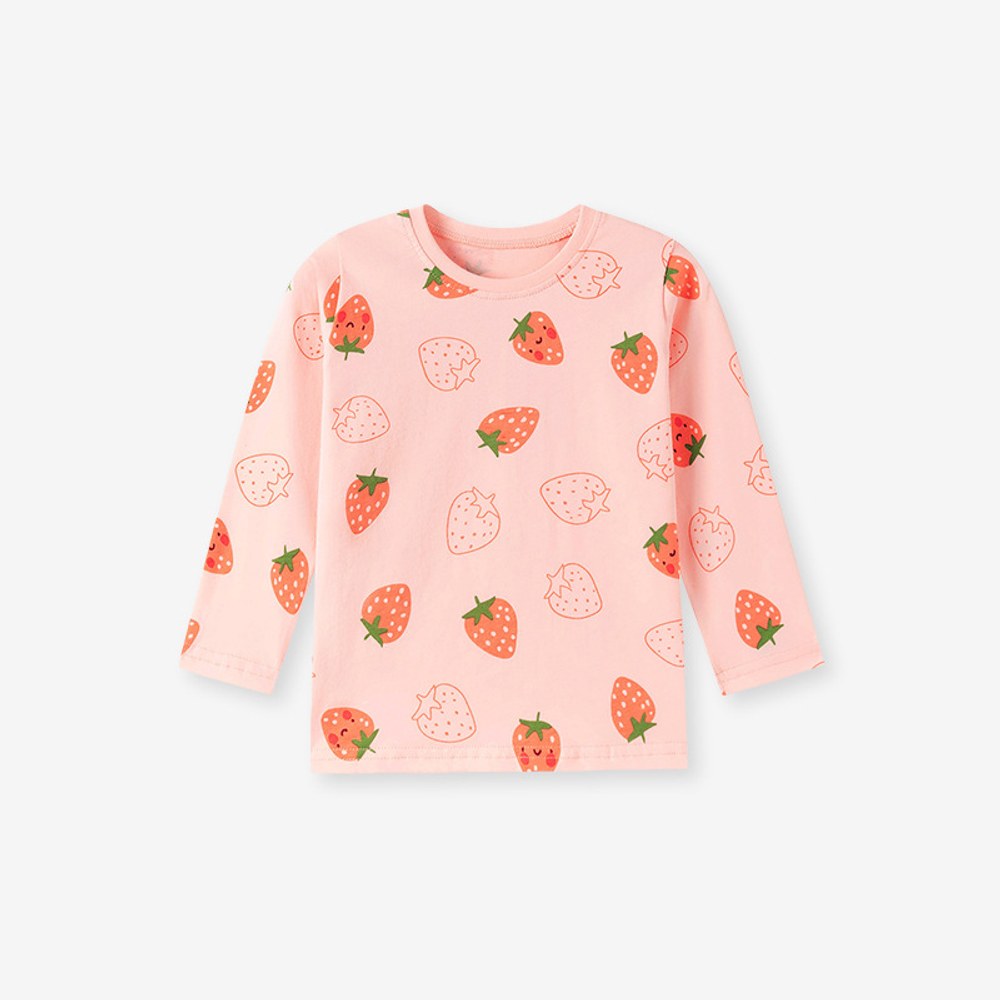 Baby Kids Girls Fruits Cartoon Pattern Long Sleeves Top