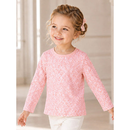 Baby Kids Girls Floral Pattern Long Sleeves Top