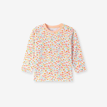 Baby Kids Girls Floral Pattern Long Sleeves Top