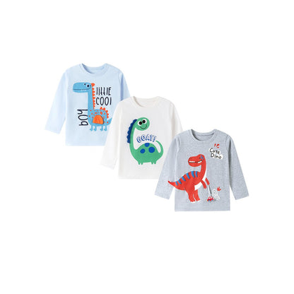 Baby Kids Boys Cartoon Pattern Long Sleeves Top