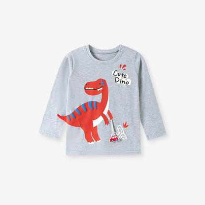 Baby Kids Boys Cartoon Pattern Long Sleeves Top