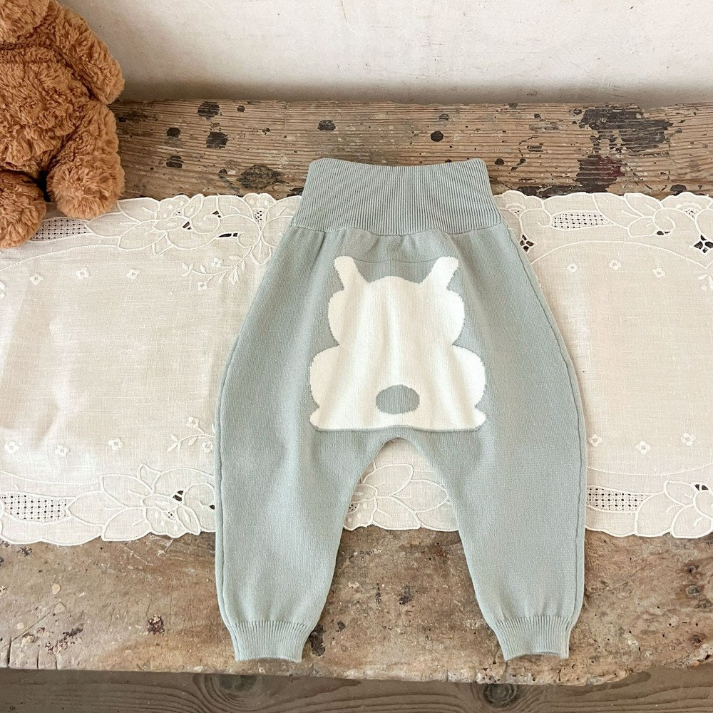 Baby Kids Long Sleeves Knitted Coat and Rabbits Pants 2-Piece Clothing Set